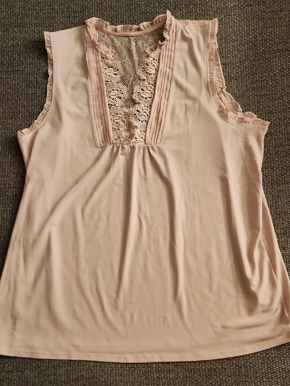 Express Blush Lace-Trim Sleeveless Top